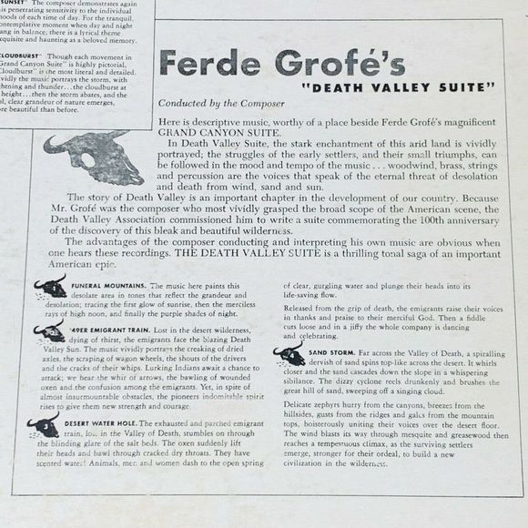 FERDE GROFE Grand Canyon + Death Valley Suite Vinyl 1951 • P272 Capitol Records - Picture 4 of 7